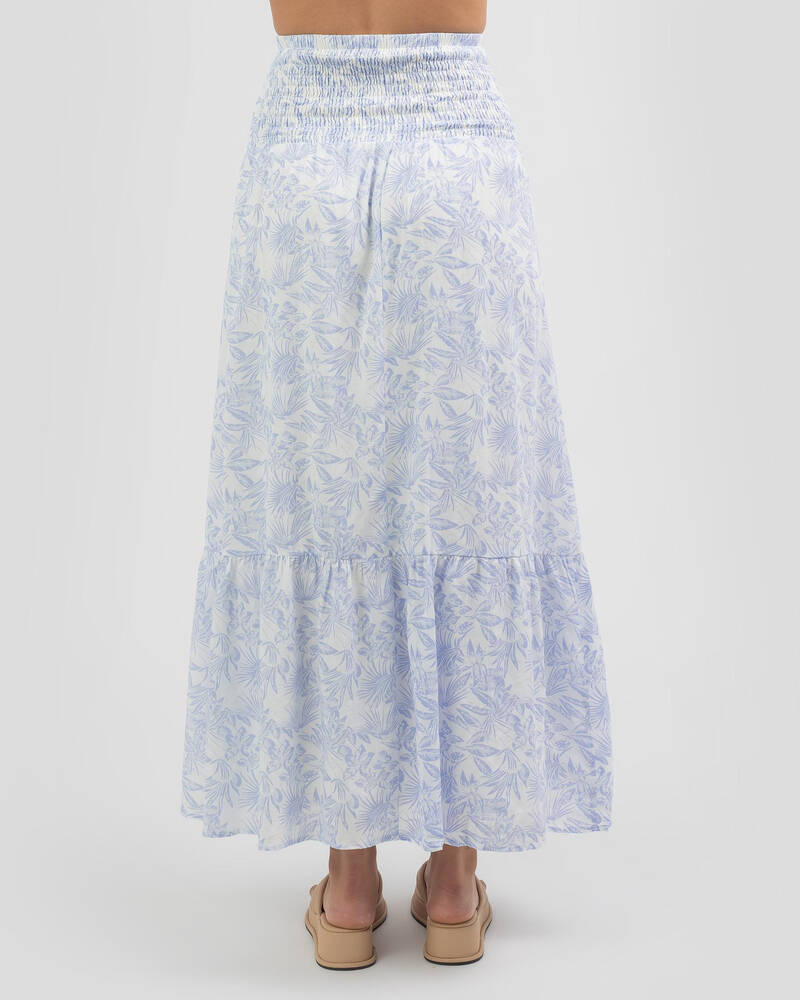 Shop Mooloola Raegan Maxi Skirt In Blue Multi - Fast Shipping & Easy ...