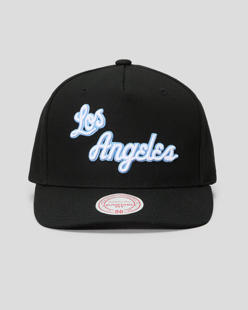 Mitchell & Ness Los Angeles Lakers Wordmark Snapback Cap for Mens