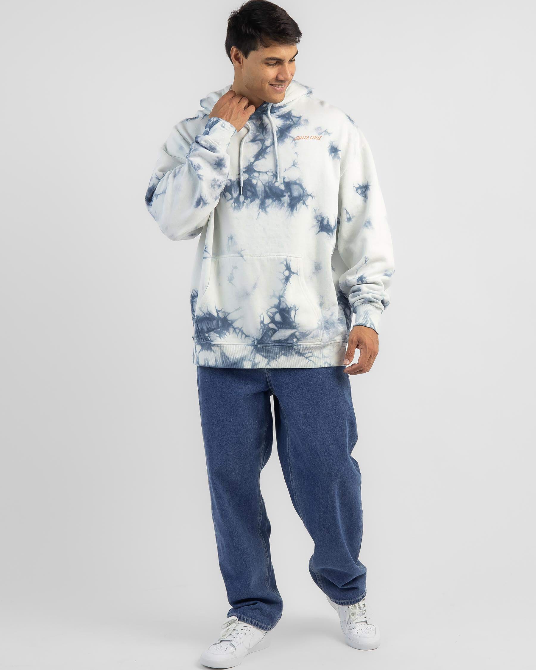 Santa Cruz MFG Dot Tie Dye Hoodie In White Tie Dye Fast Shipping