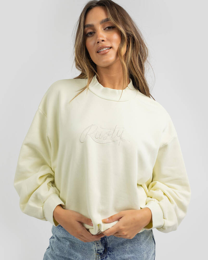 Rusty Logo Oversize Crewneck Sweatshirt for Womens