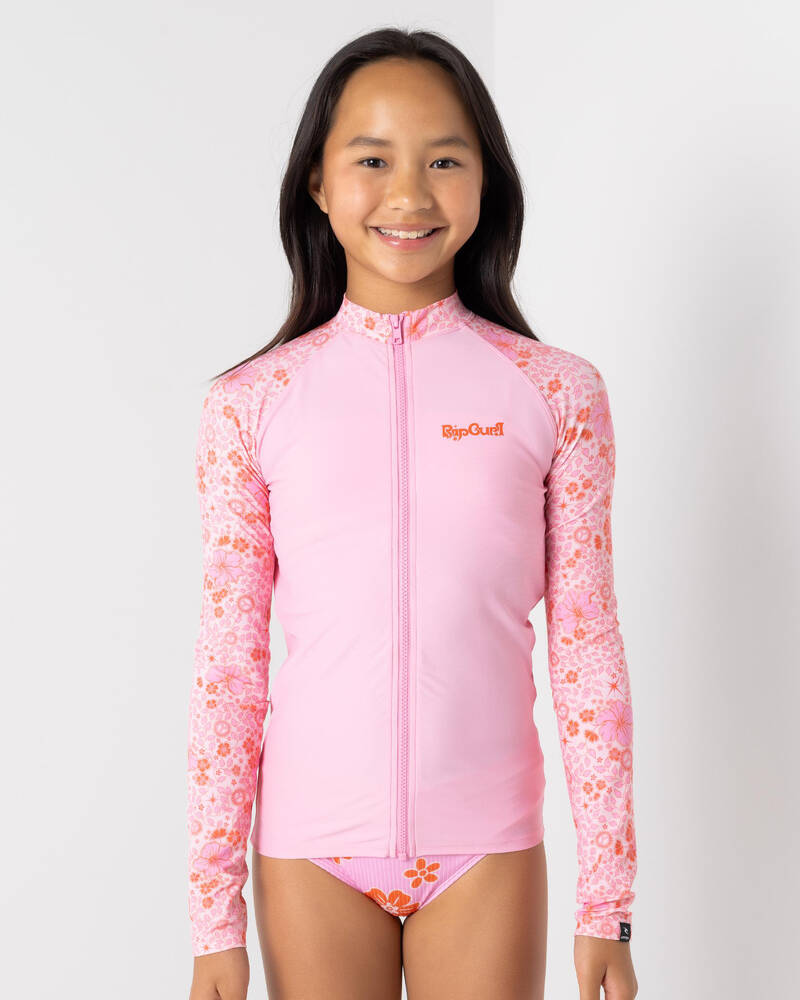 Rip Curl Girls' Summer Long Sleeve Zip Rash Vest for Womens