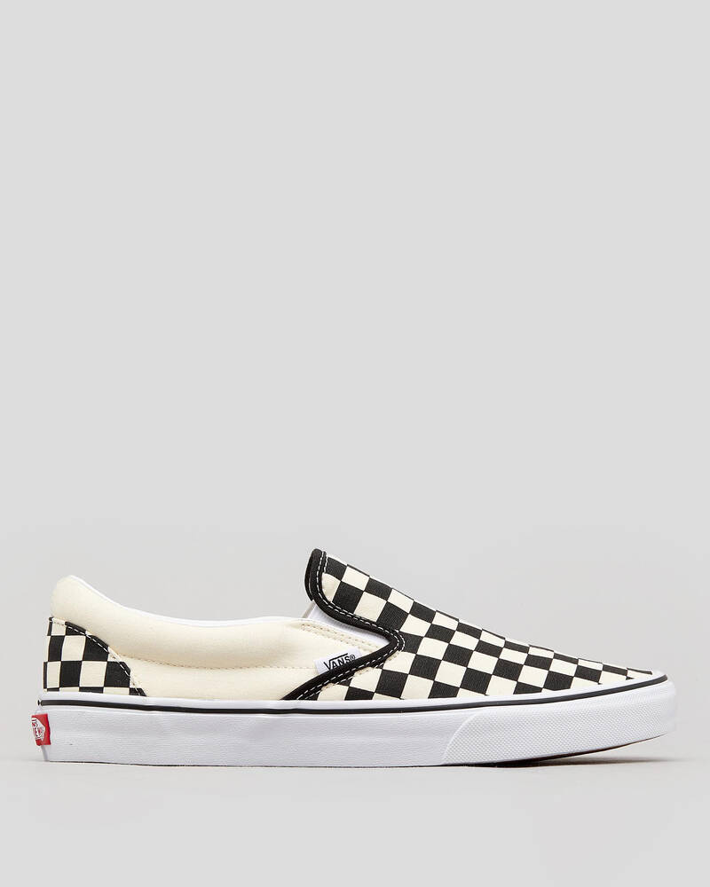 Shop Vans Classic Slip-On Shoes In Black/white Checker/white - Fast ...