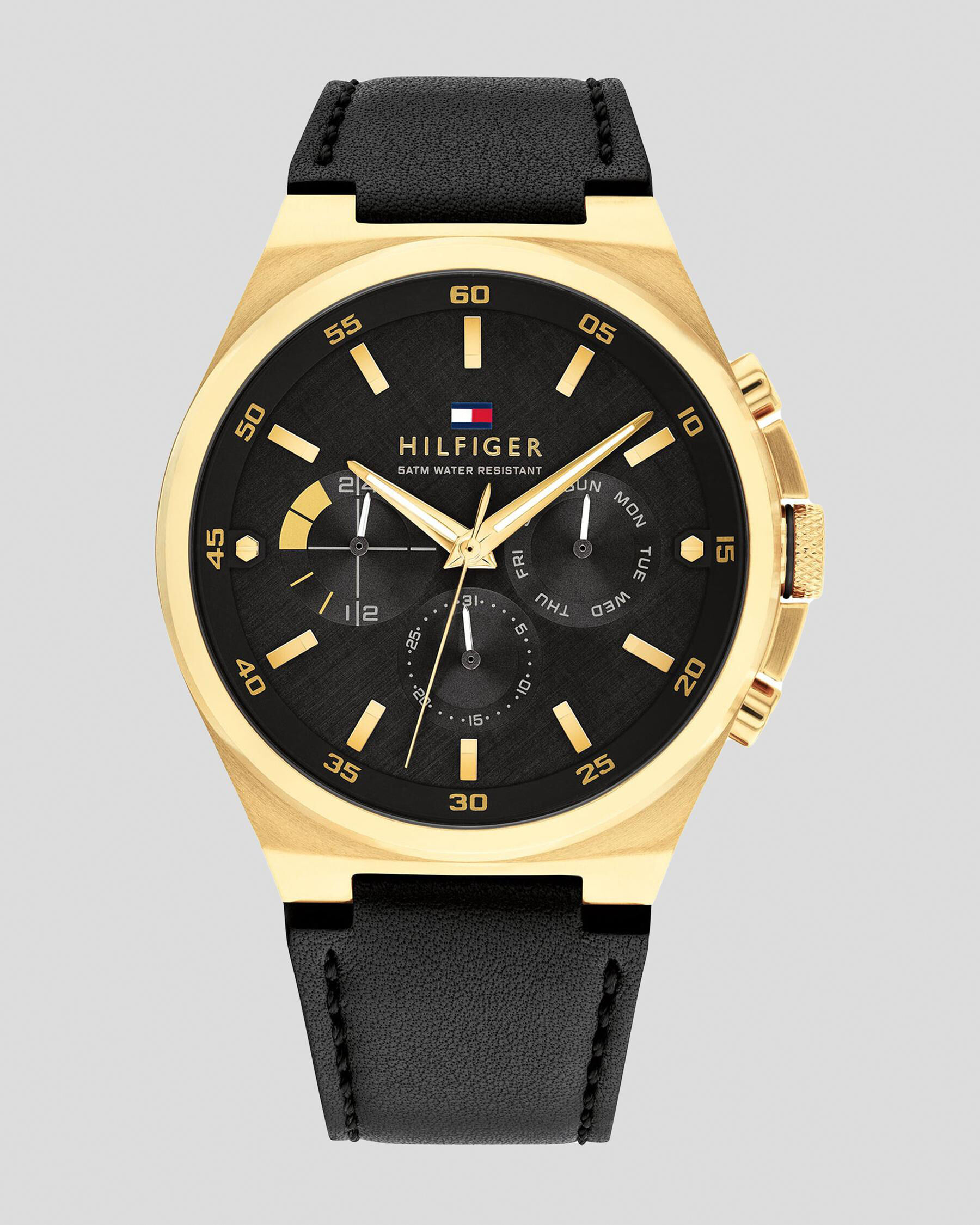 Tommy hilfiger watch store gold black