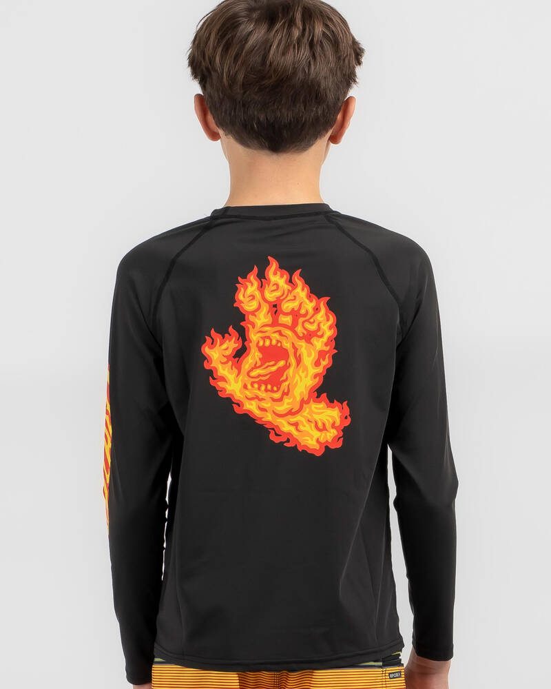 Santa Cruz Boys' Flame Dot Hand Rash Vest for Mens