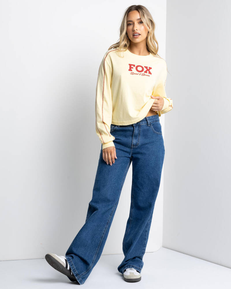 Fox Speed & Service Long Sleeve Crop Top for Womens