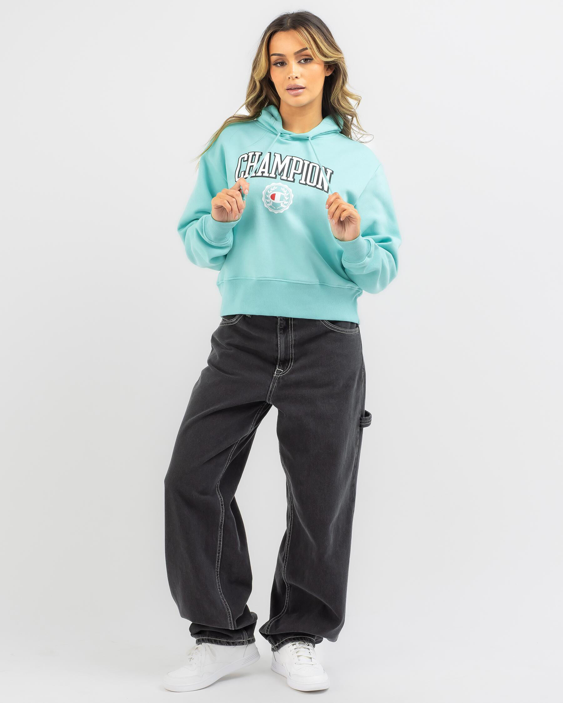 Champion vintage cropped online hoodie