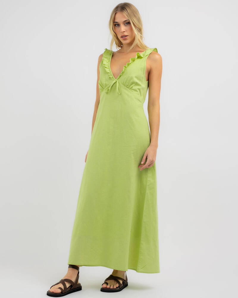 Rhythm Mila Ruffle Maxi Dress for Womens