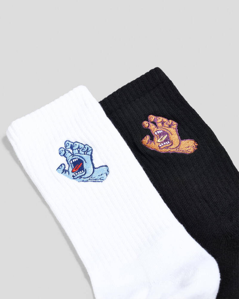 Santa Cruz Screaming Hand Crew Socks 2 Pack for Mens