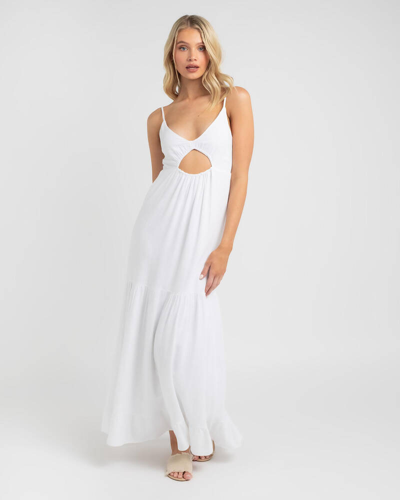 Shop Ava And Ever Leaf Maxi Dress In White - Fast Shipping & Easy ...