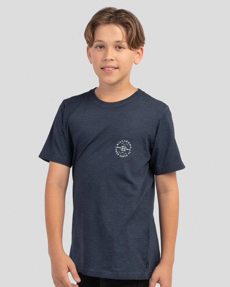 Shop Billabong Boys' Big Donny T-Shirt In Navy - Fast Shipping & Easy ...
