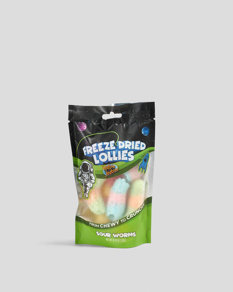 Heebie Jeebies Mini Freeze Dried Sour Worm Lollies for Unisex