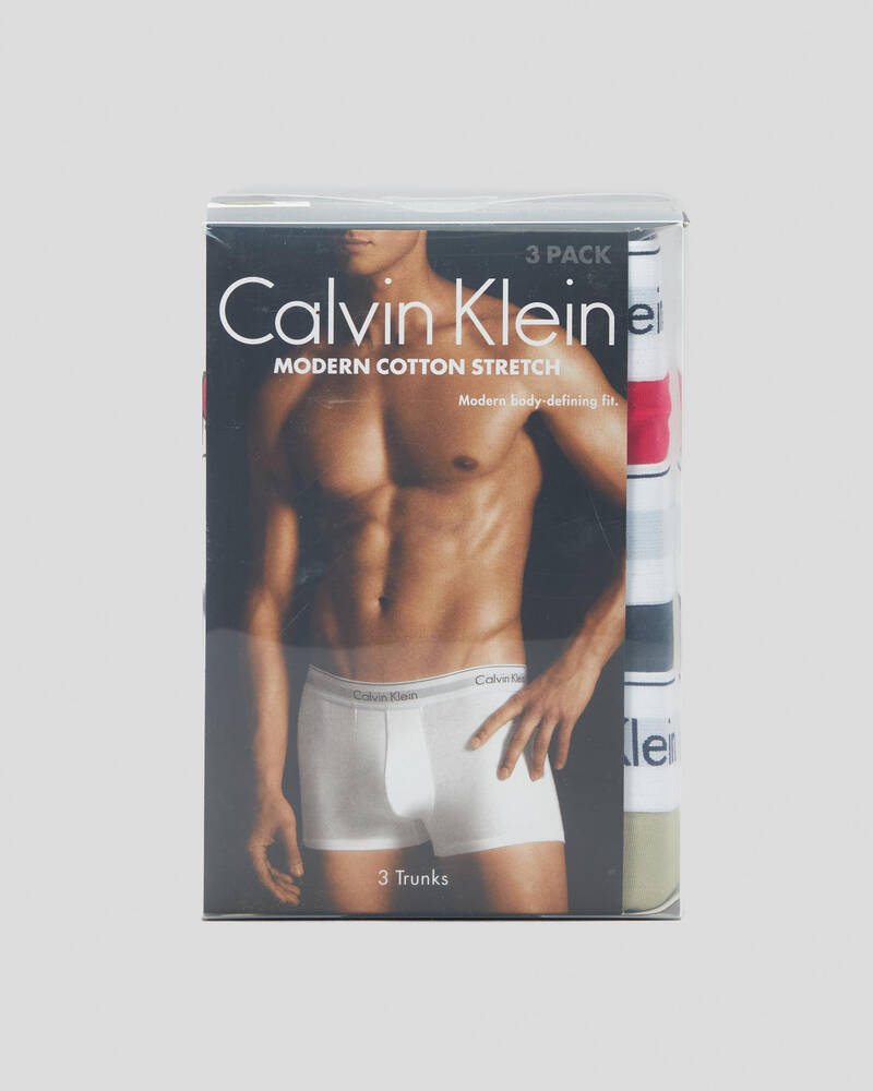 Boxer shorts Calvin Klein Modern Cotton Stretch Trunk 3-Pack Virtual Red/  Iron Gate/ Eucalyptus