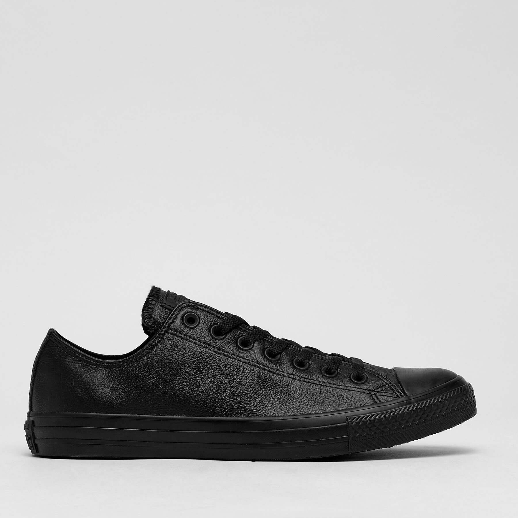 Converse Chuck Taylor All Star Leather Lo Cut Shoes In Black