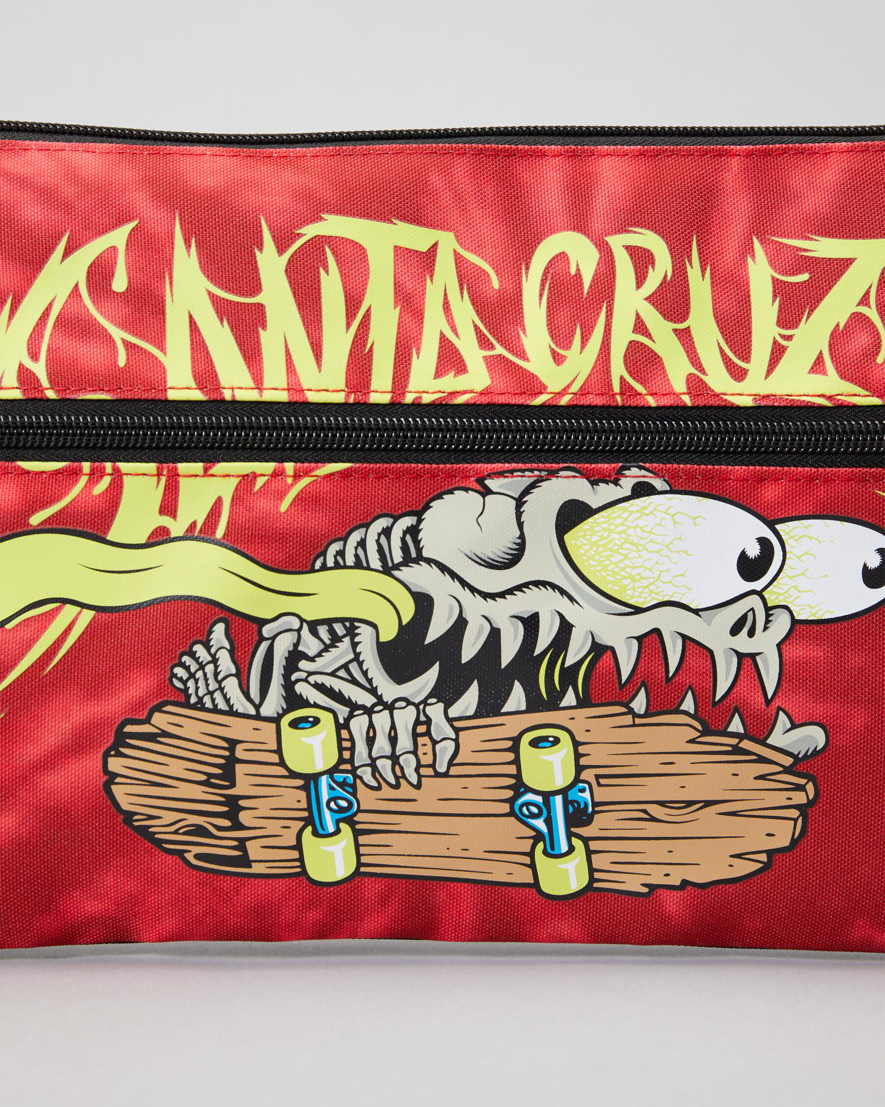 Santa Cruz Bone Slasher Pencil Case In Red Tie Dye FREE