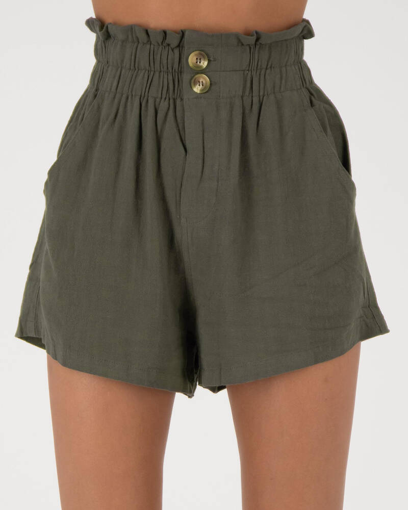 Shop Ava And Ever Aimee Shorts In Khaki - Fast Shipping & Easy Returns ...