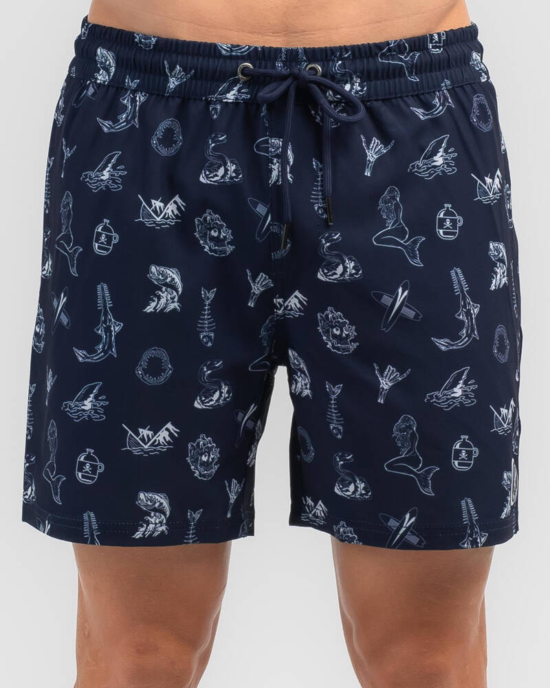 Shop Salty Life Poisonous Mully Shorts In Navy - Fast Shipping & Easy ...