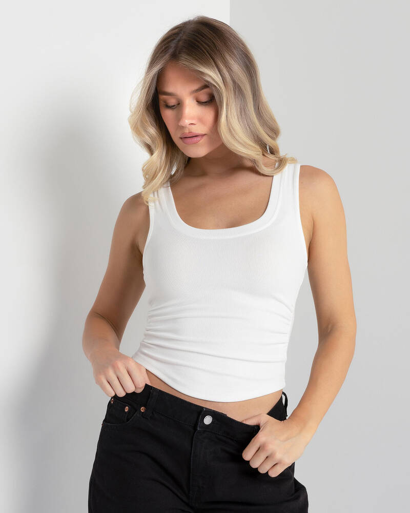 Ava And Ever Basic Ruched Side Tank Top for Womens