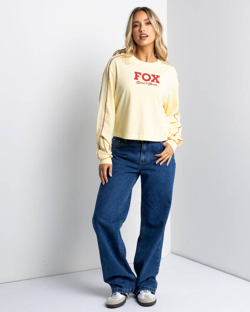 Fox Speed & Service Long Sleeve Crop Top for Womens