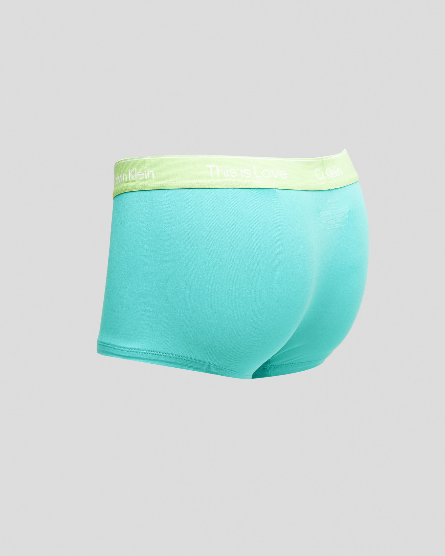 Shop Calvin Klein Low Rise Trunk In Aqua Green Fast Shipping Easy   20346864 02 BK XL 