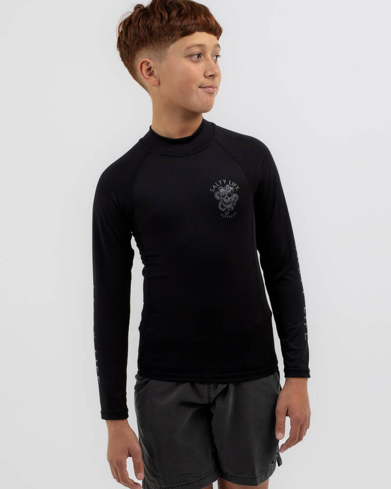 Salty Life Boys' Tentacles Long Sleeve Rash Vest for Mens