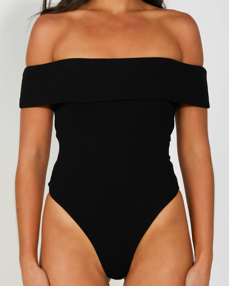 Mooloola Fine Rib Off Shoulder Bodysuit for Womens