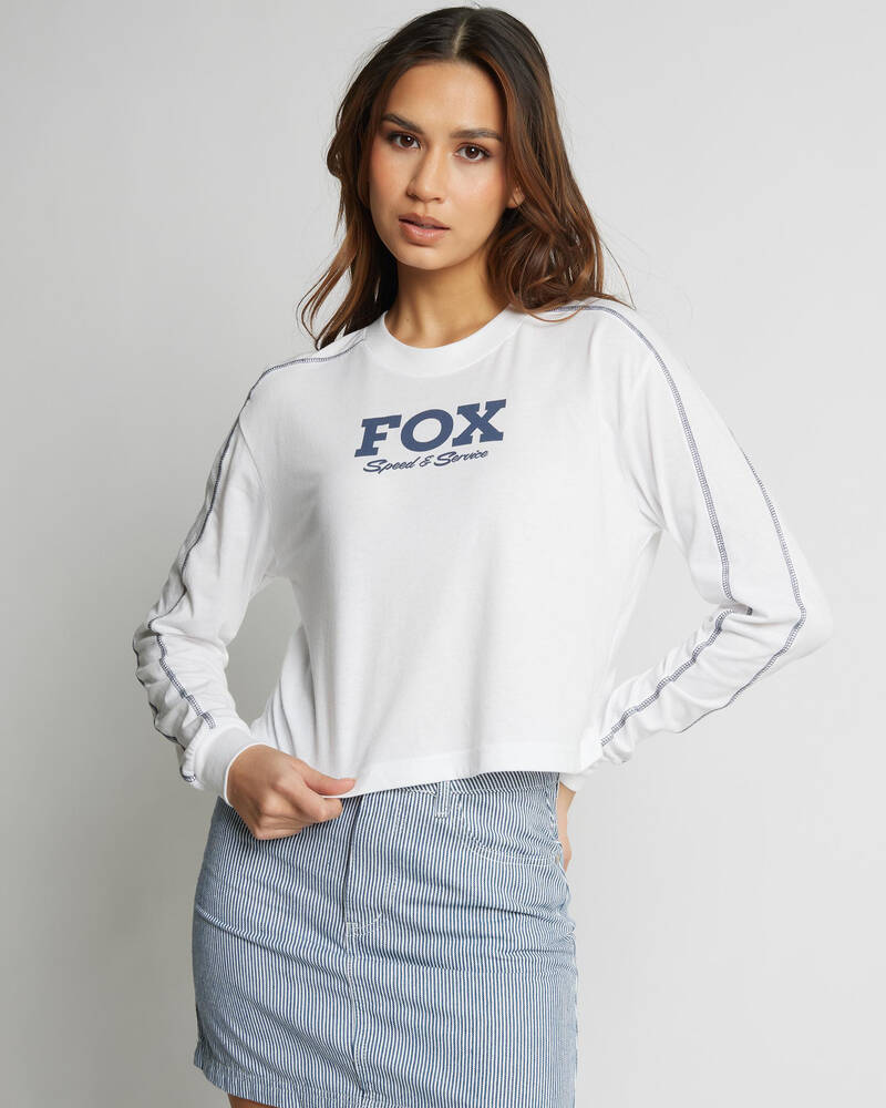 Fox Speed & Service Long Sleeve Crop Top for Womens