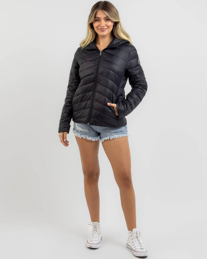 Shop Roxy Coast Road Hooded Jacket In Anthracite - Fast Shipping & Easy ...