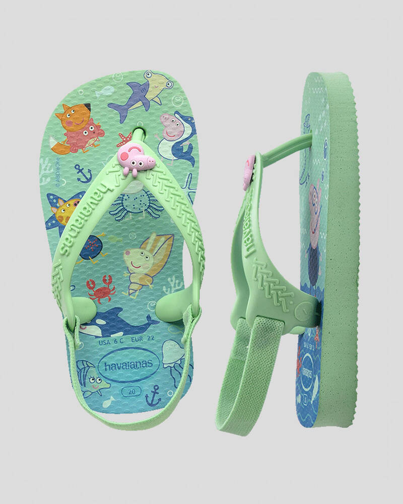 Shop Havaianas Toddlers' Peppa Pig Thongs In Green Garden - Fast ...