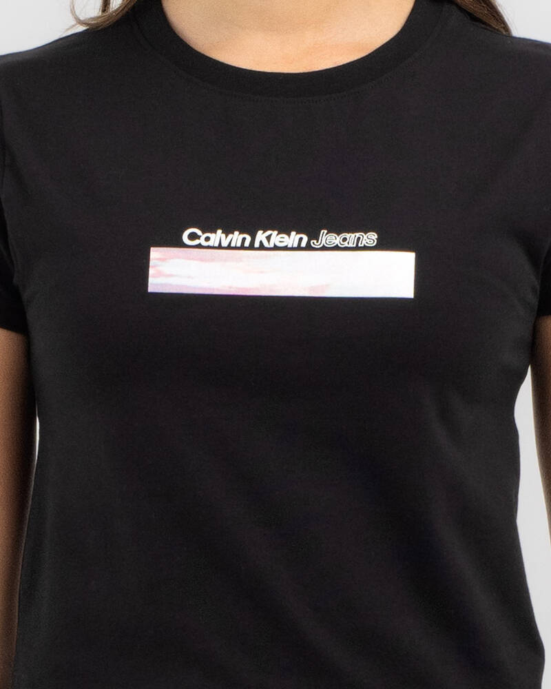 Calvin Klein Diffused Box Fitted T-Shirt for Womens