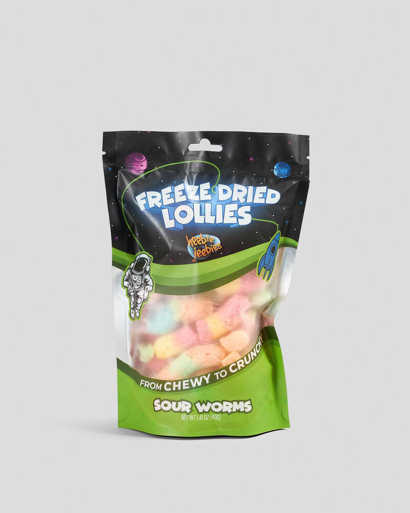 Heebie Jeebies Large Freeze Dried Sour Worm Lollies for Unisex