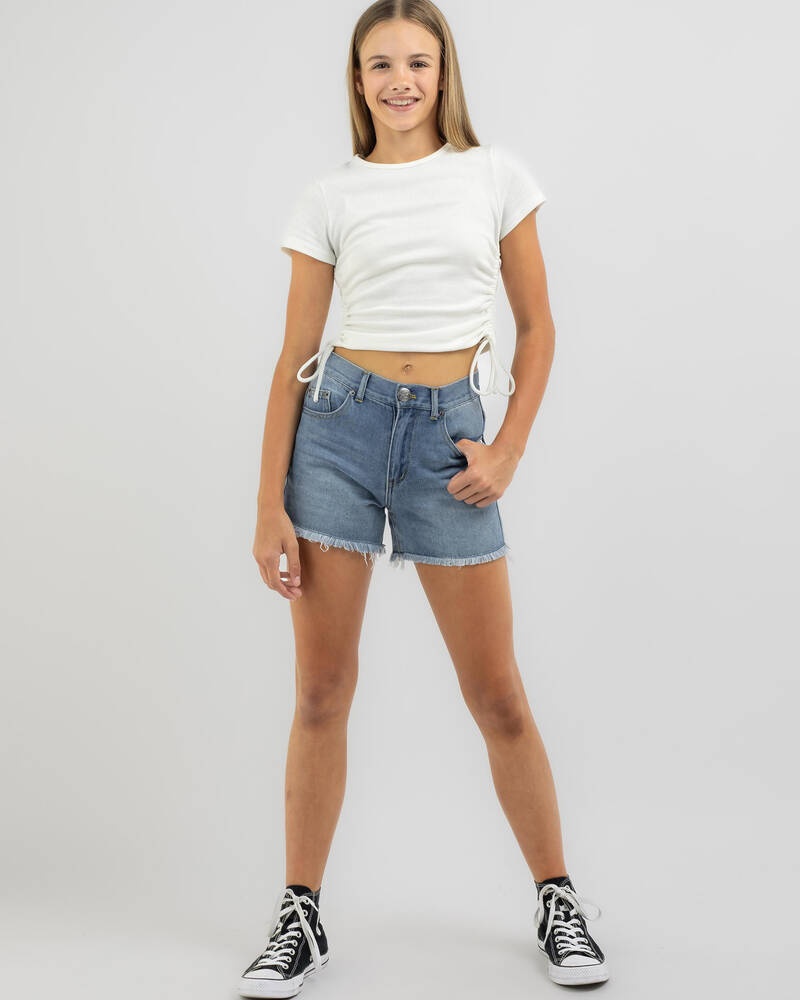 Santa Cruz Girls' MFG Dot Denim Shorts for Womens