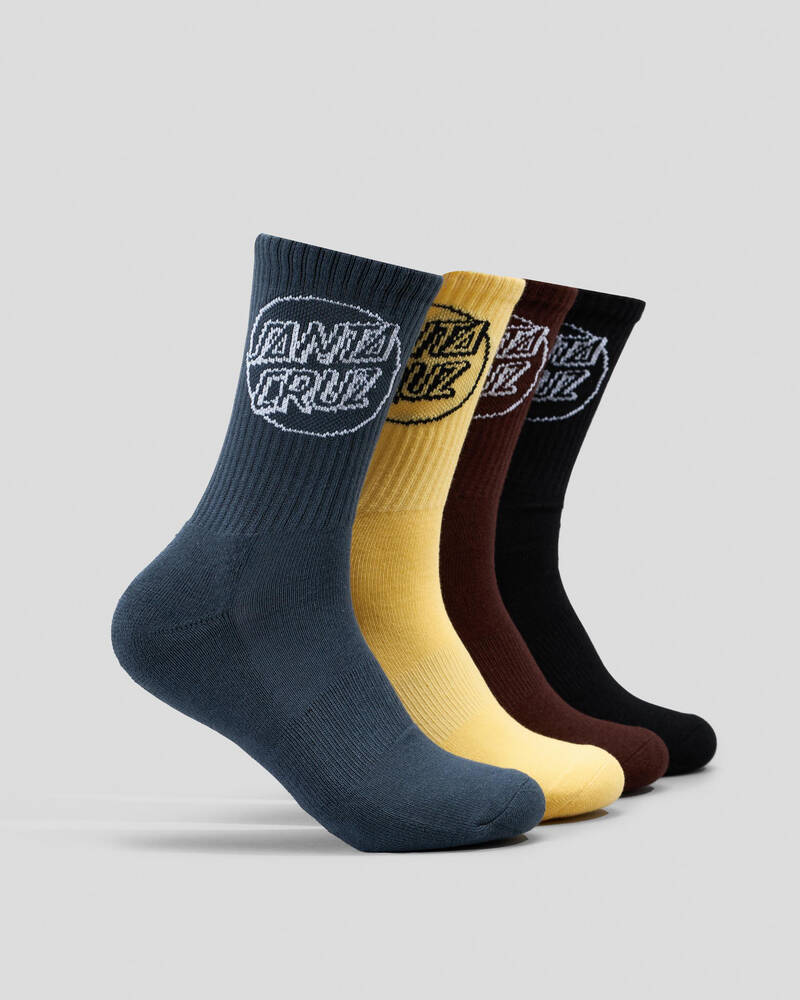 Santa Cruz Opus Dot Crew Socks 4 Pack for Mens