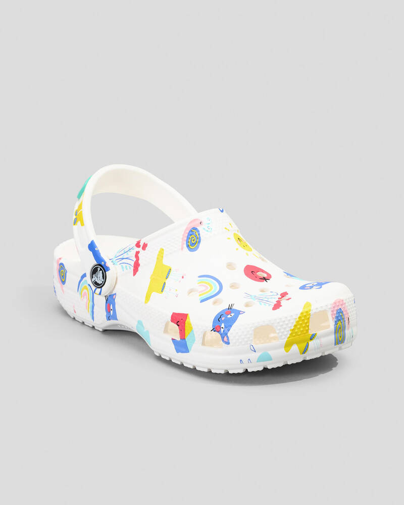 Crocs Kids' Classic Doodle Print Clogs for Unisex