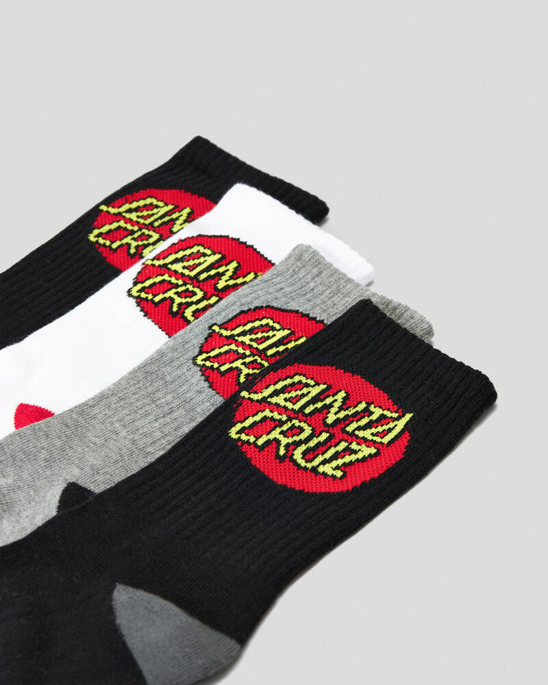 Santa Cruz Classic Dot Crew Socks 4 Pack for Mens