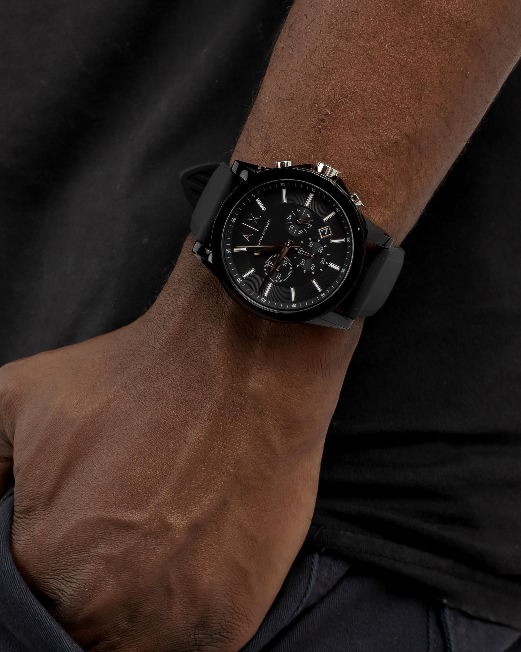 Armani Exchange Outerbanks Watch In Black FREE Shipping Easy