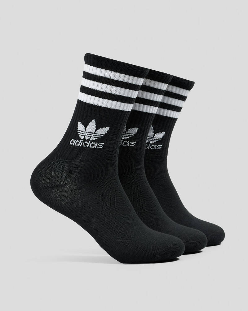 adidas Boys' 3 Stripe Crew Socks 3 Pack for Mens