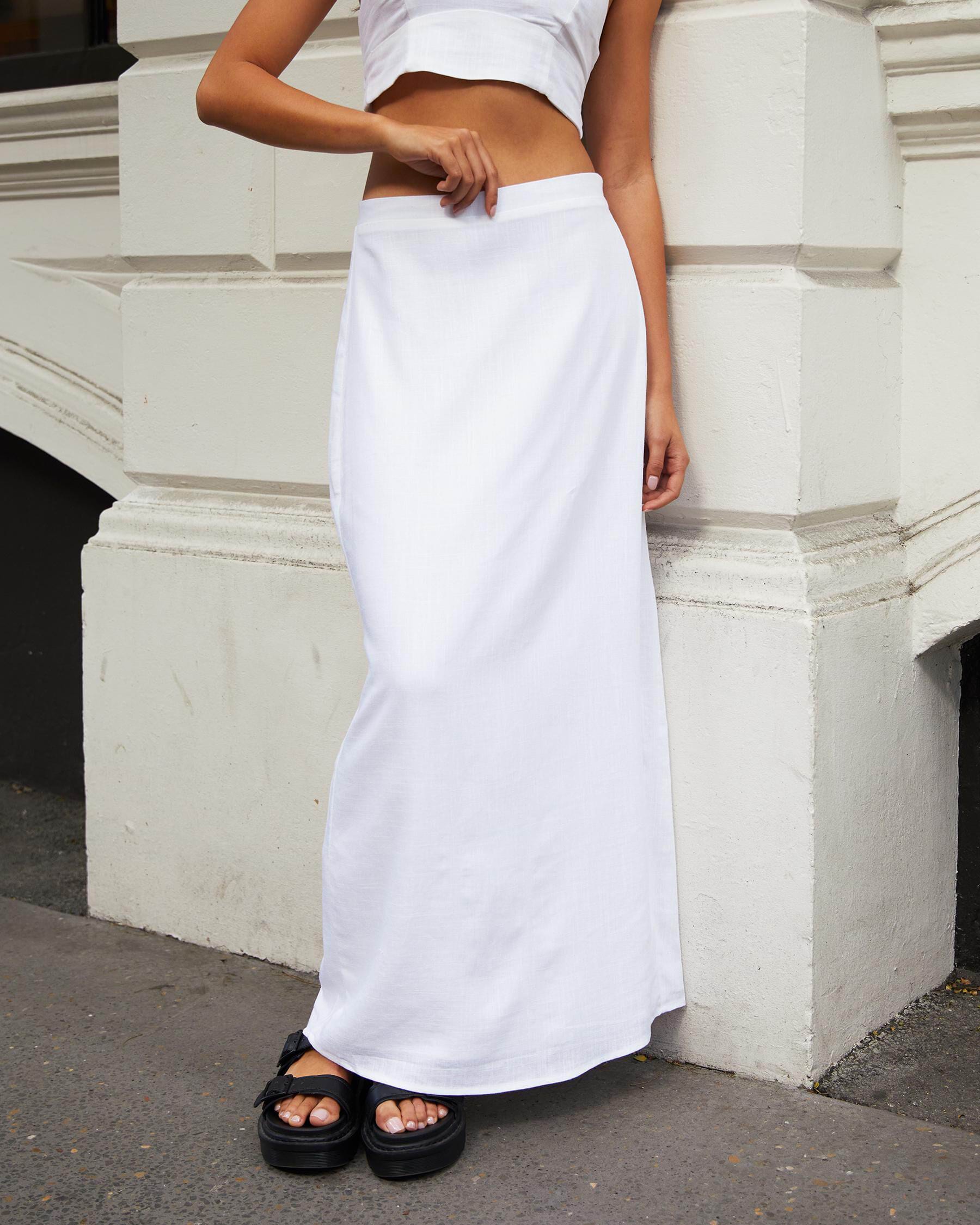 White maxi cheap skirt xl