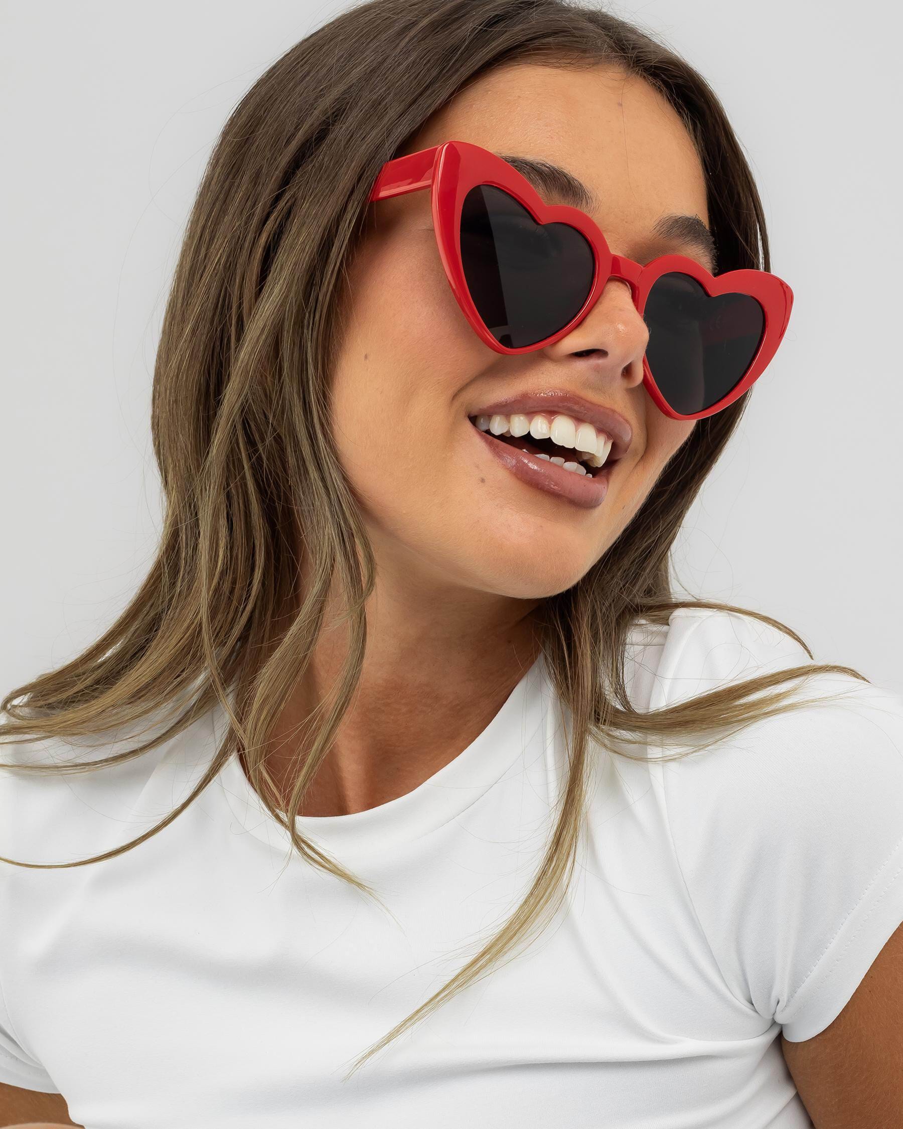 Saint laurent red heart sunglasses on sale