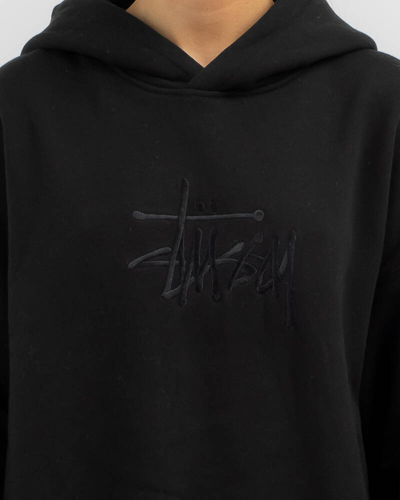 Stussy Graffiti Embroidery Oversized Hoodie for Womens