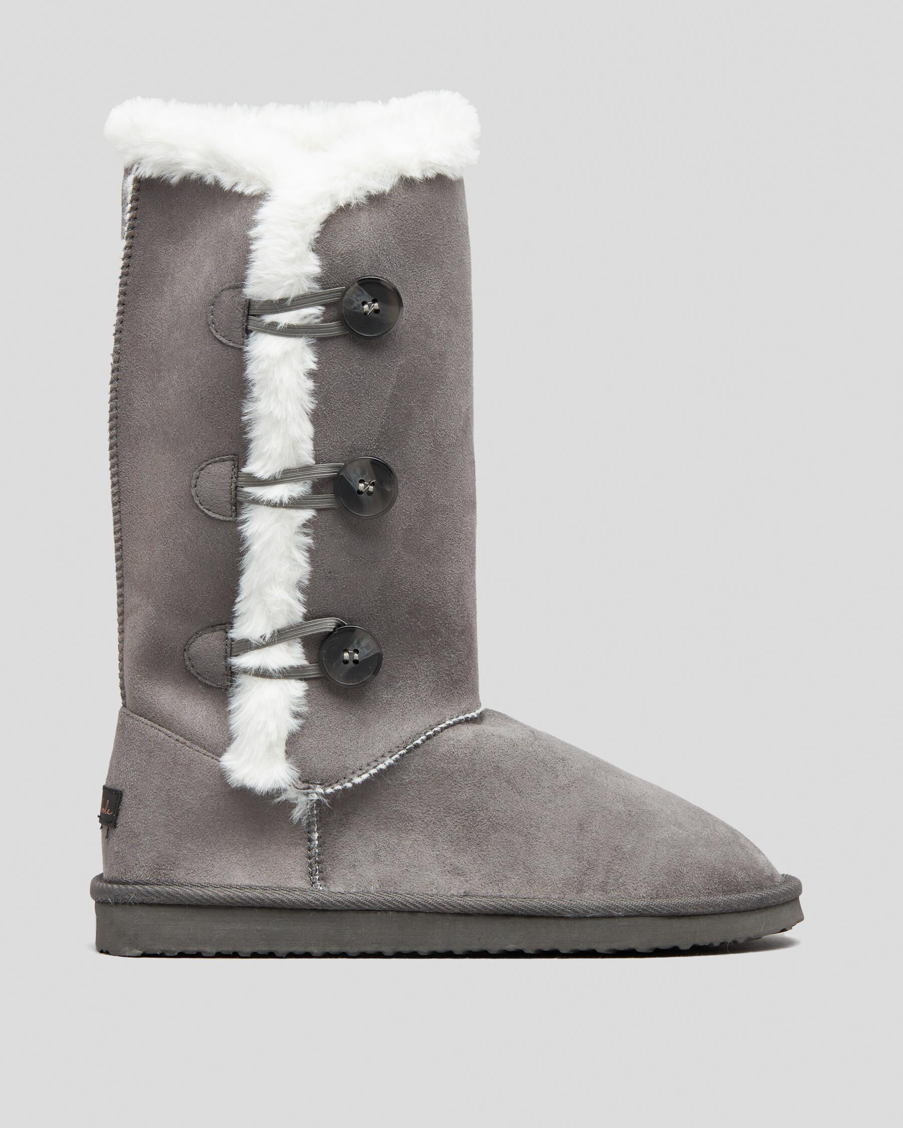 Mooloola Blizzard Slipper Boots In Slate white FREE Shipping