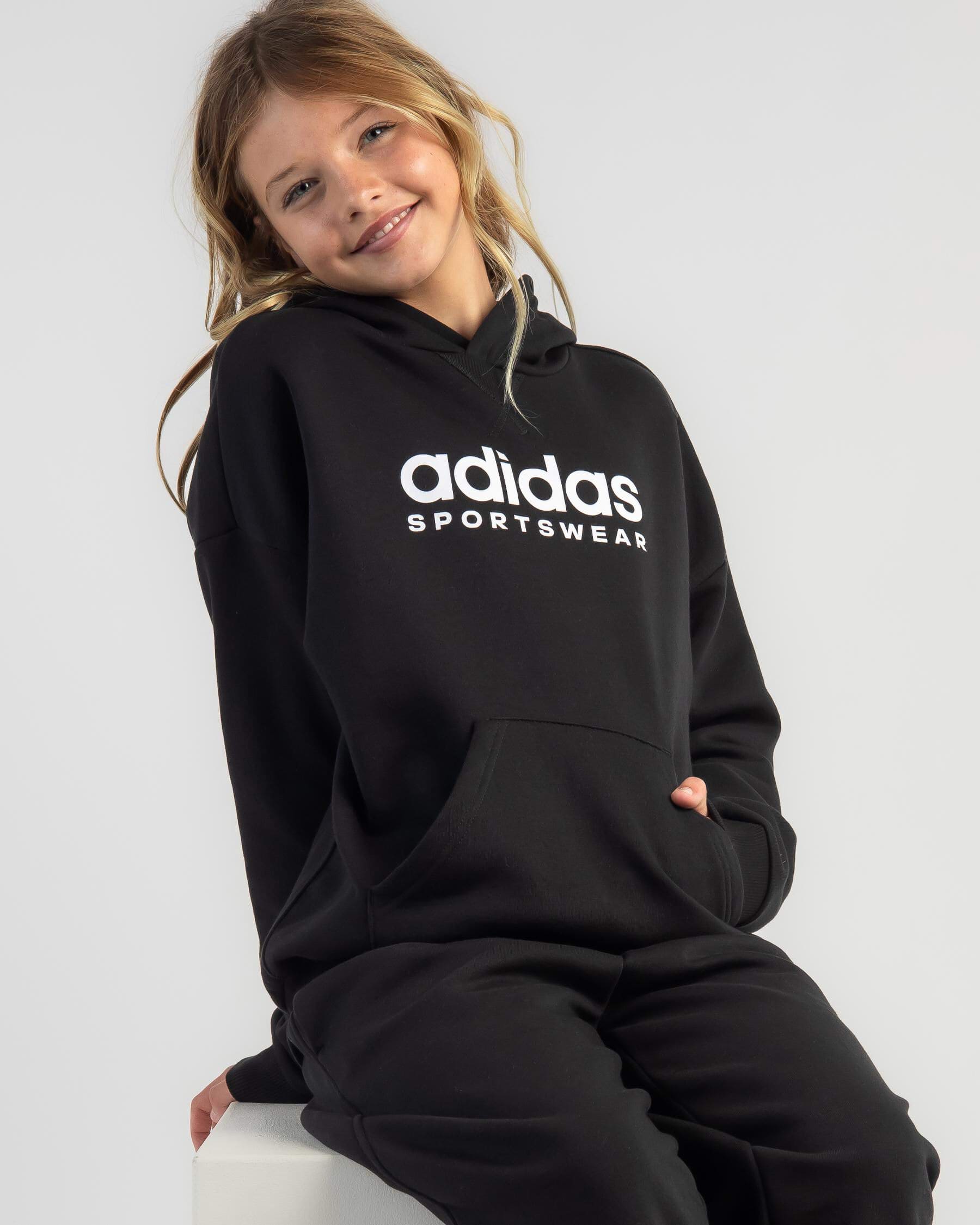 Adidas originals coeeze top hoodie in black