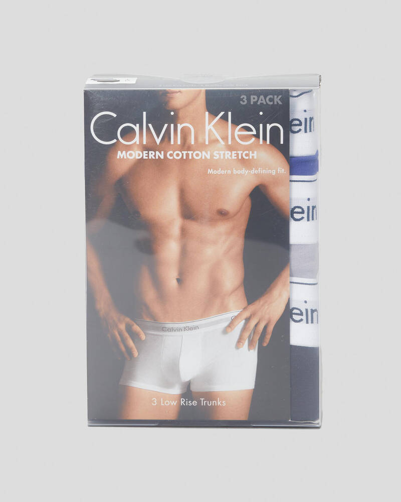 Buy Calvin Klein Grey Modern Cotton Stretch Trunks 3 Pack from