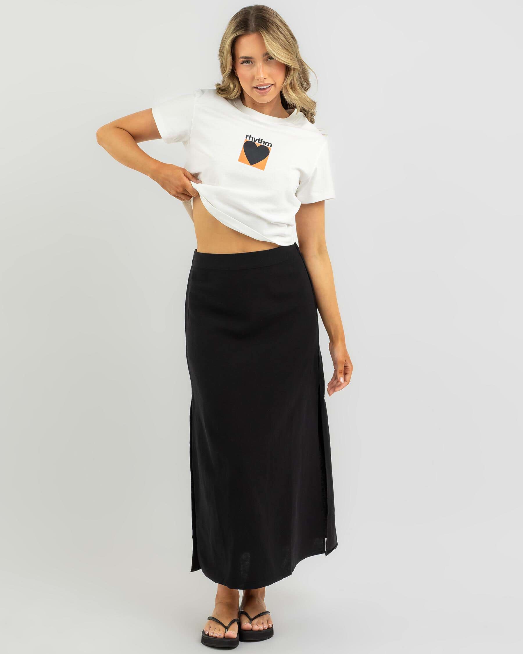 Black midi skirt top 02