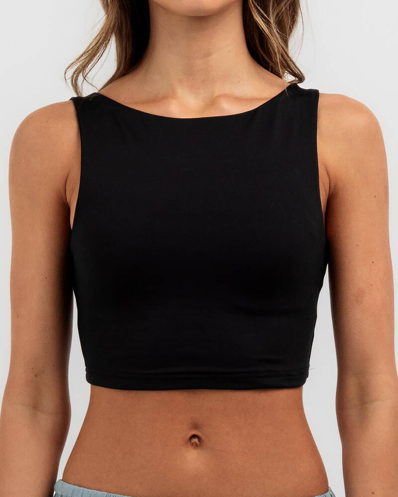 Ava And Ever Basic Super Soft Backless Crop Top for Womens