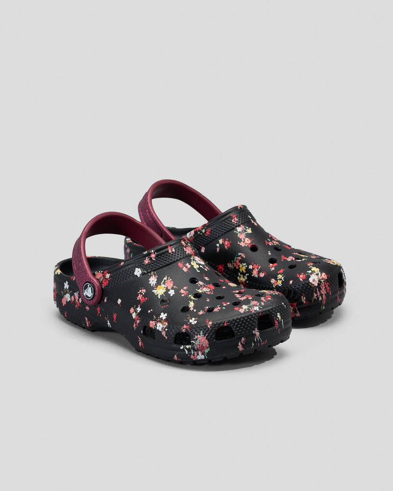 Crocs Kids' Classic Floral Print Clogs for Unisex