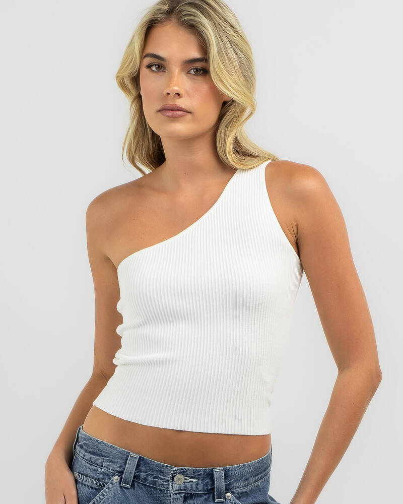 Mooloola Basic One Shoulder Knit Top for Womens