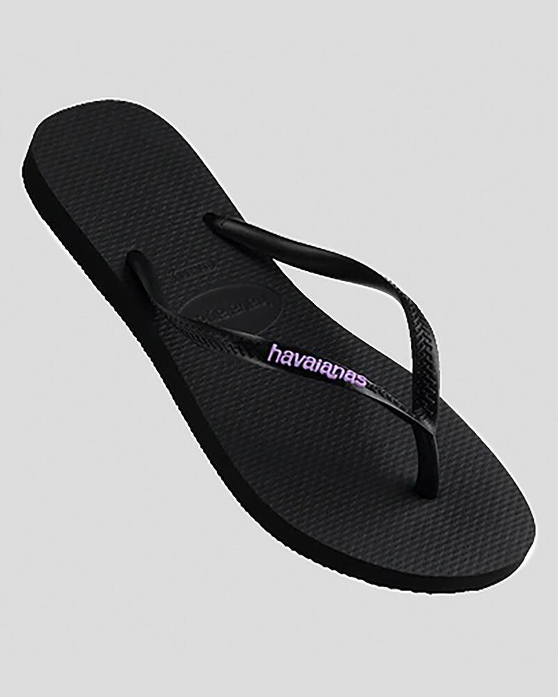 Havaianas Slim Rubber Logo Thongs for Womens