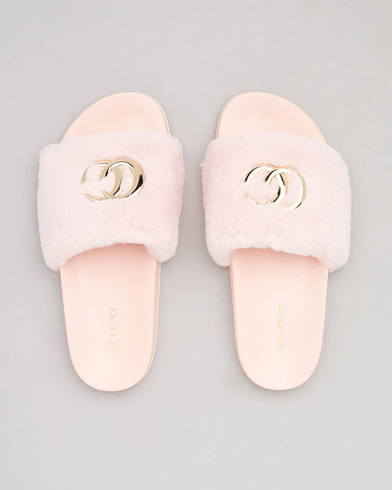Ava And Ever Hearsay Slide Sandals In Blush - Fast Shipping & Easy ...