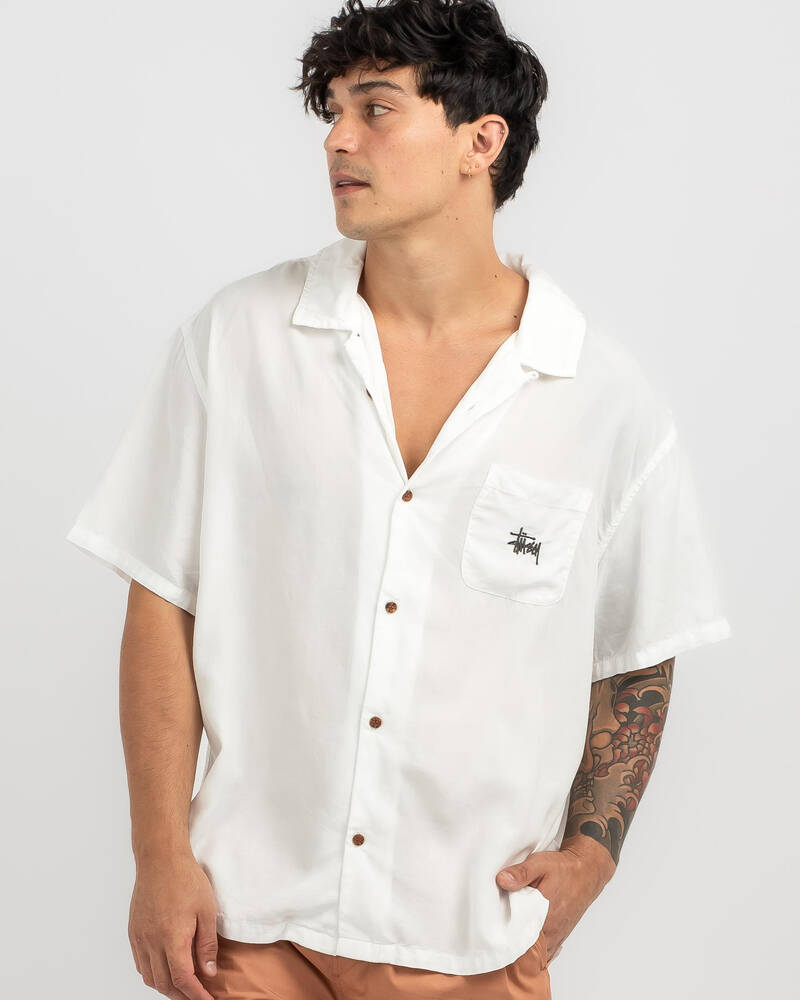 Stussy Pigment Dyed Tencel Short Sleeve Shirt for Mens