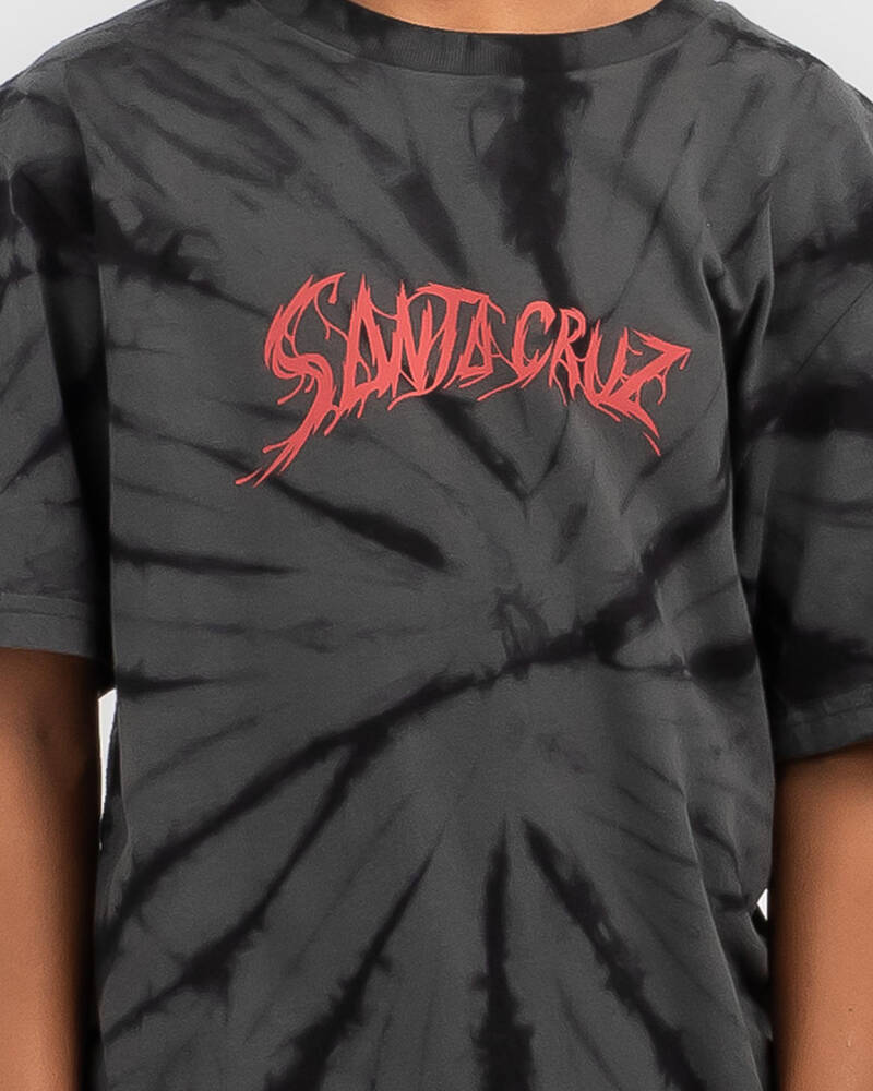 Santa Cruz Boys' Bone Slasher Tie Dye T-Shirt for Mens